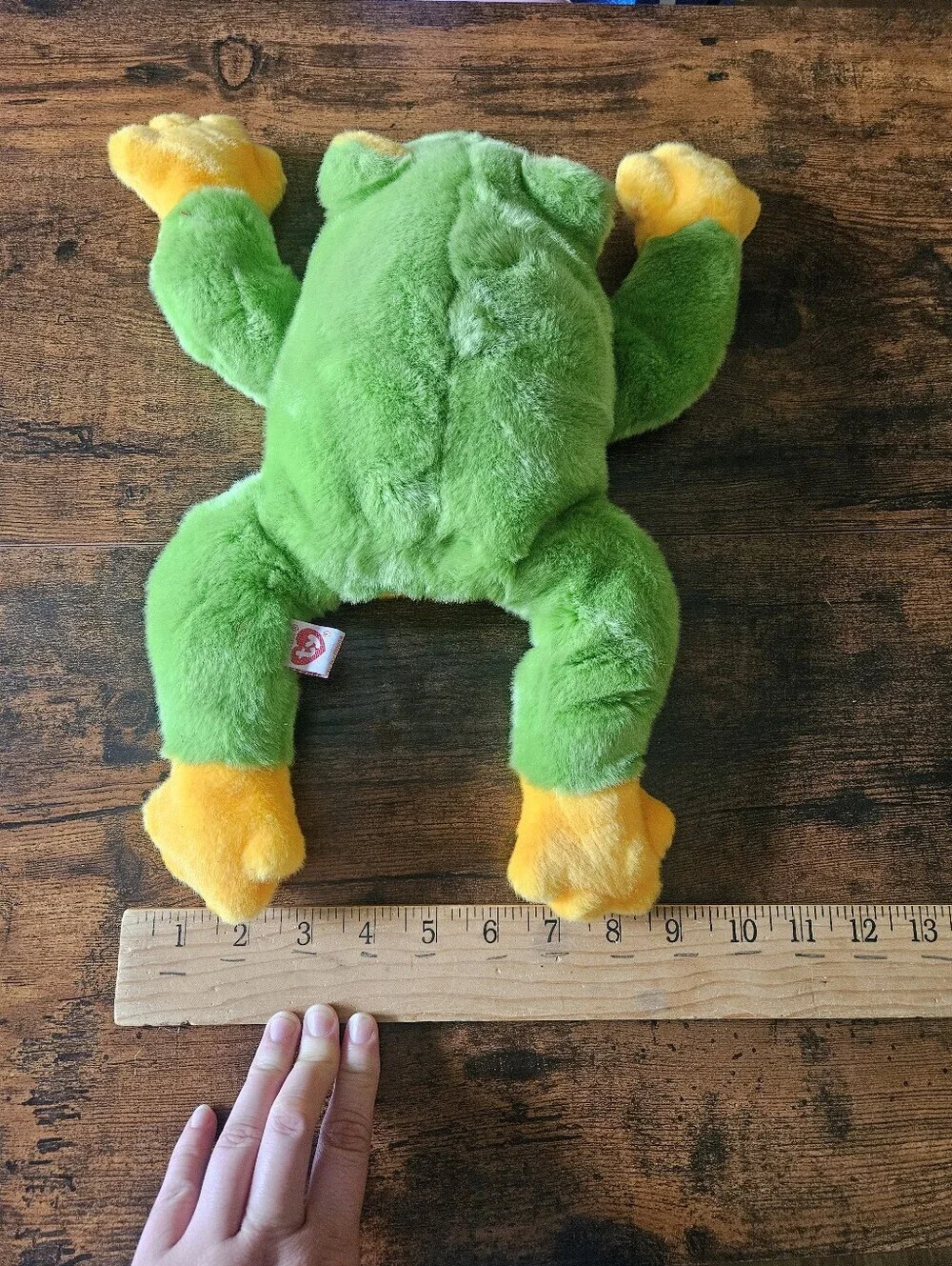 Vintage 1998 Ty Beanie Buddies Green & Yellow Plush Frog for Reptile Habitat